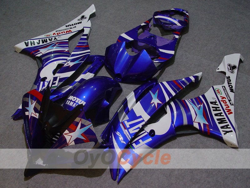 Injection Fairing kit for 08-16 YZF-R6 - Blue, White - FILA, MOTUL #OYO87900961 Main image