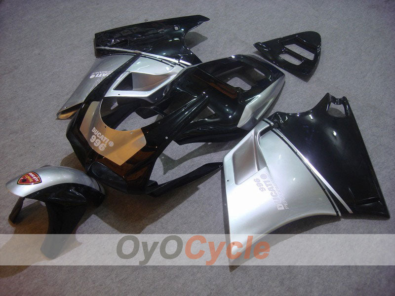 Injection Fairing kit for 99-02 Ducati 996 - Black, Silver - Factory Style #OYO87902208