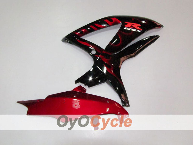 Injection Fairing kit for 08-10 GSX R600 - Red, Black - Flame #OYO87901624