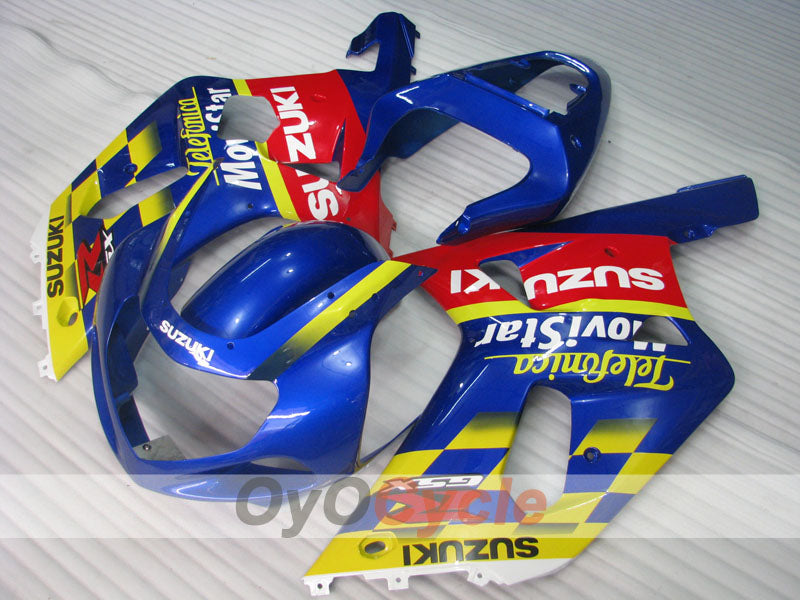 Injection Fairing kit for 00-03 GSX R750 - Yellow, Blue - Movistar #OYO87901064 Main image