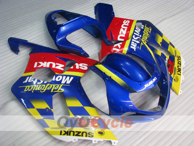 Injection Fairing kit for 00-03 GSX R750 - Yellow, Blue - Movistar #OYO87901064