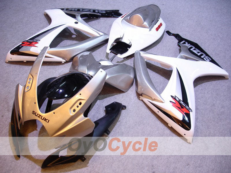 Injection Fairing kit for 06-07 GSX R600 - White, Silver - Factory Style #OYO87901569 Main image