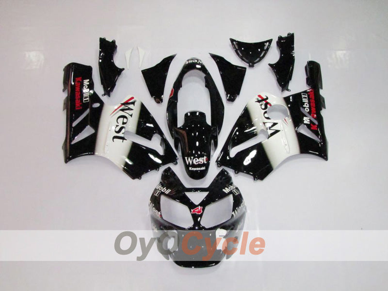 Injection Fairing kit for 02-05 NINJA ZX-12R - White, Black - West #OYO87903116 Main image