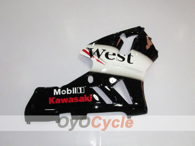 Injection Fairing kit for 02-05 NINJA ZX-12R - White, Black - West #OYO87903116