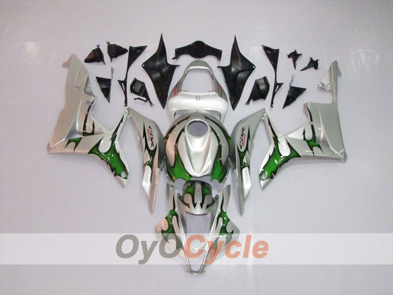 Injection Fairing kit for 07-08 CBR600RR - Green, Silver - Flame #OYO87900357