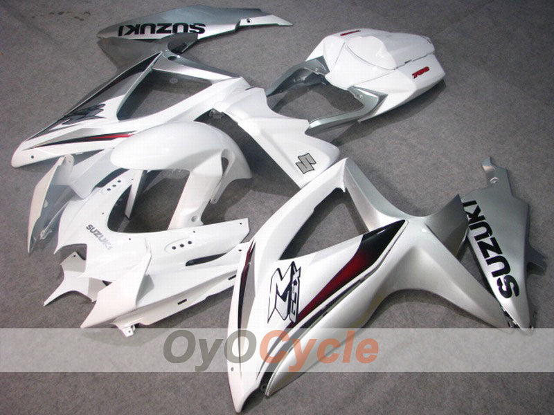 Injection Fairing kit for 08-10 GSX R750 - White, Silver - Factory Style #OYO87901424 Main image