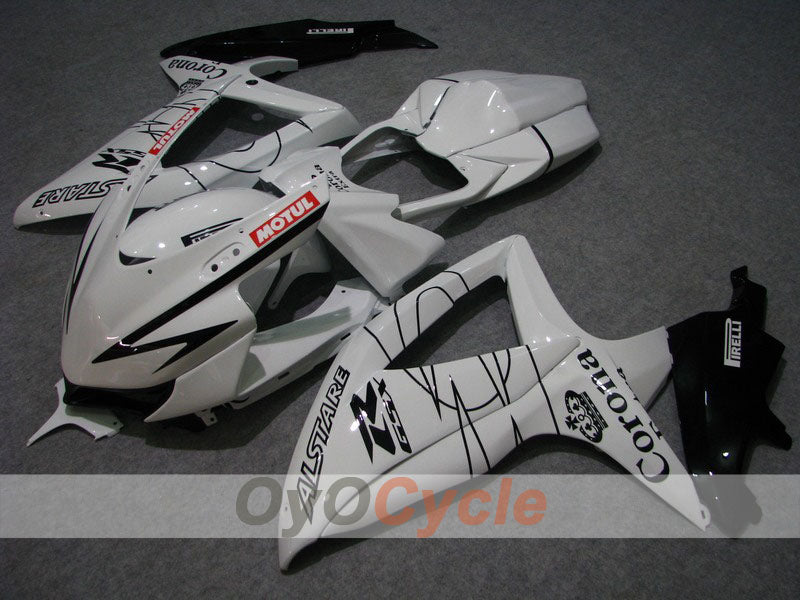 Injection Fairing kit for 08-10 GSX R750 - White, Black - Corona #OYO87901390
