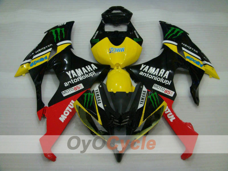 Injection Fairing kit for 08-16 YZF-R6 - Yellow, Black - Monster, MOTUL #OYO87900969