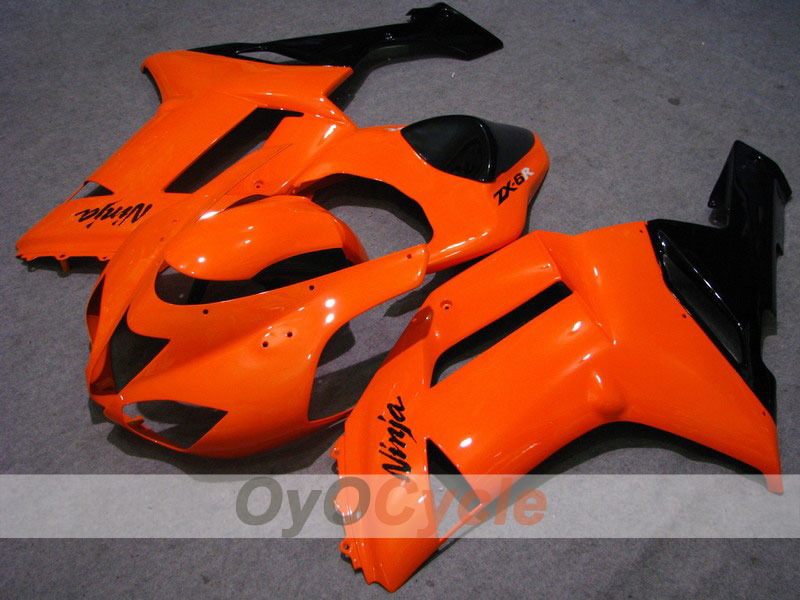 Injection Fairing kit for 07-08 NINJA ZX-6R - Orange, Black - Factory Style #OYO87901914 Main image
