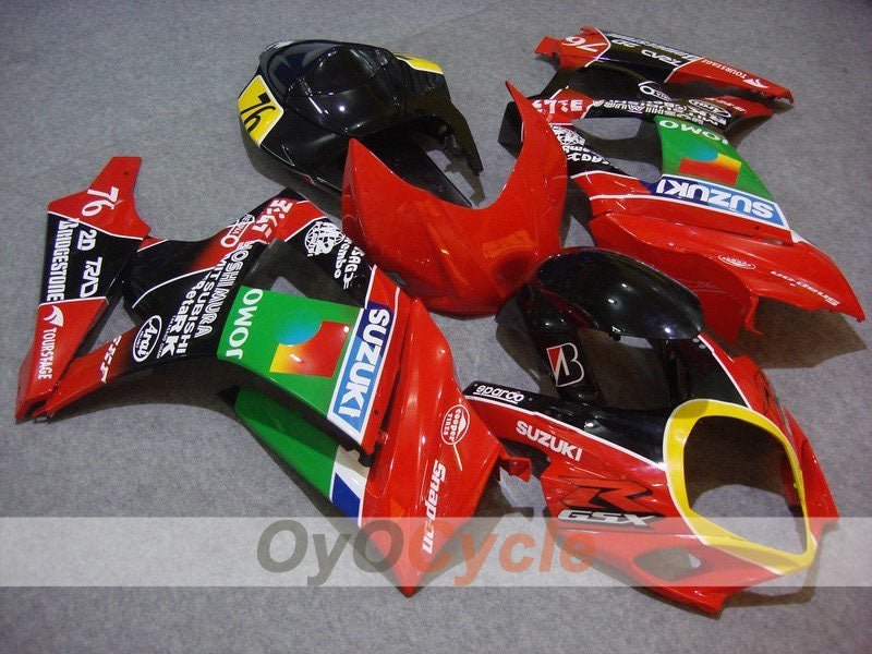 Injection Fairing kit for 07-08 GSX R1000 - Red, Black - JOMO #OYO87902100 Main image