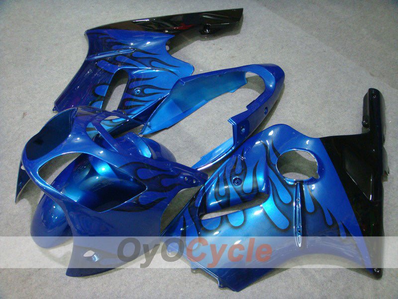 Injection Fairing kit for 00-01 NINJA ZX-12R - Blue, Black - Flame #OYO87903068