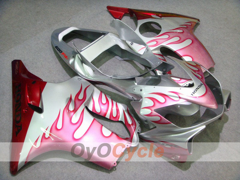 Injection Fairing kit for 01-03 CBR600F4i - Silver, Pink - Flame #OYO87900152