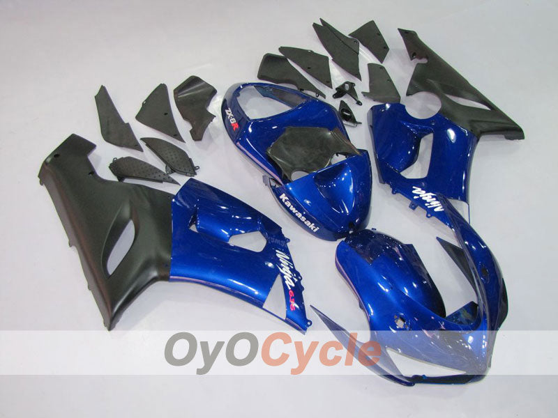 Injection Fairing kit for 05-06 NINJA ZX-6R - Blue, Black - Factory Style #OYO87901844 Main image