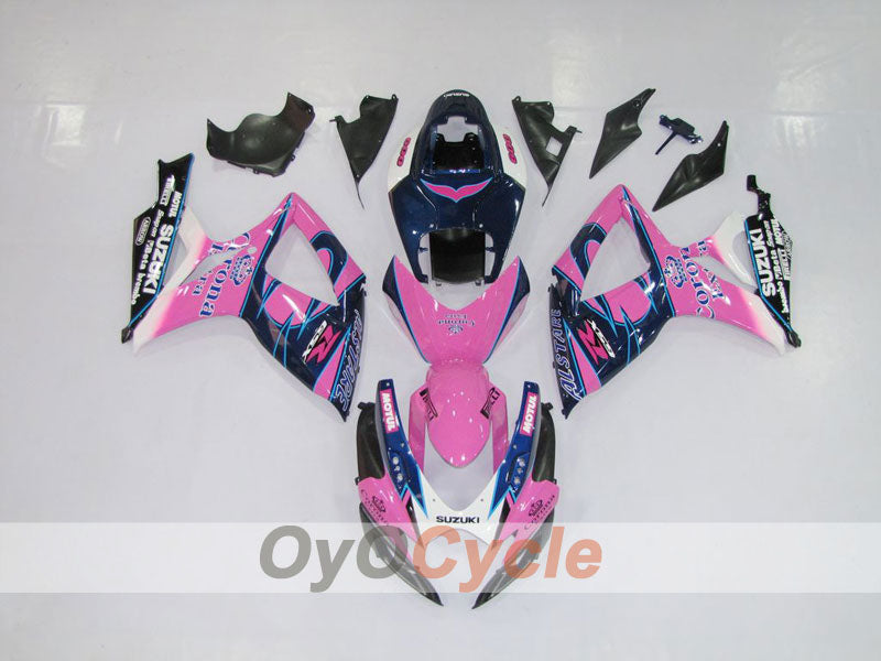 Injection Fairing kit for 06-07 GSX R600 - Black, Pink - Corona, MOTUL #OYO87901433