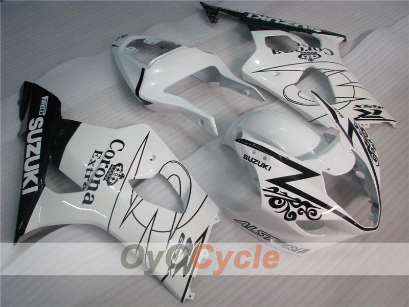 Injection Fairing kit for 03-04 GSX R1000 - White, Black - Corona #OYO87901824