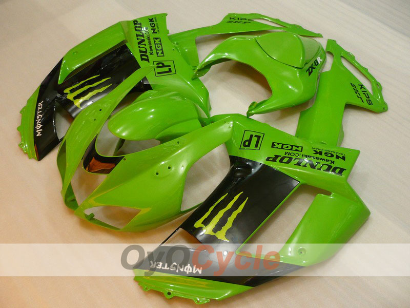 Injection Fairing kit for 07-08 NINJA ZX-6R - Green, Black - Monster #OYO87901967 Main image