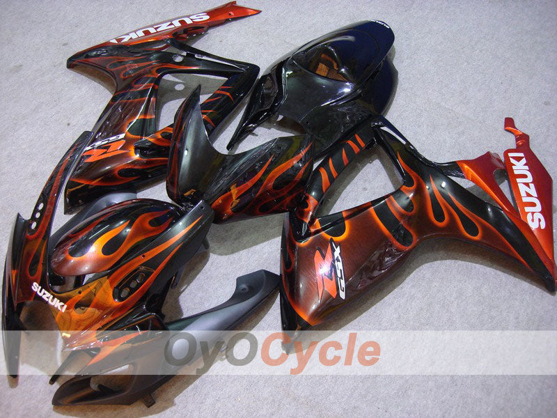 Injection Fairing kit for 06-07 GSX R750 - Orange, Black - Flame #OYO87901296
