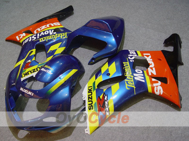 Injection Fairing kit for 00-02 GSX R1000 - Orange, Blue - Movistar #OYO87901743 Main image