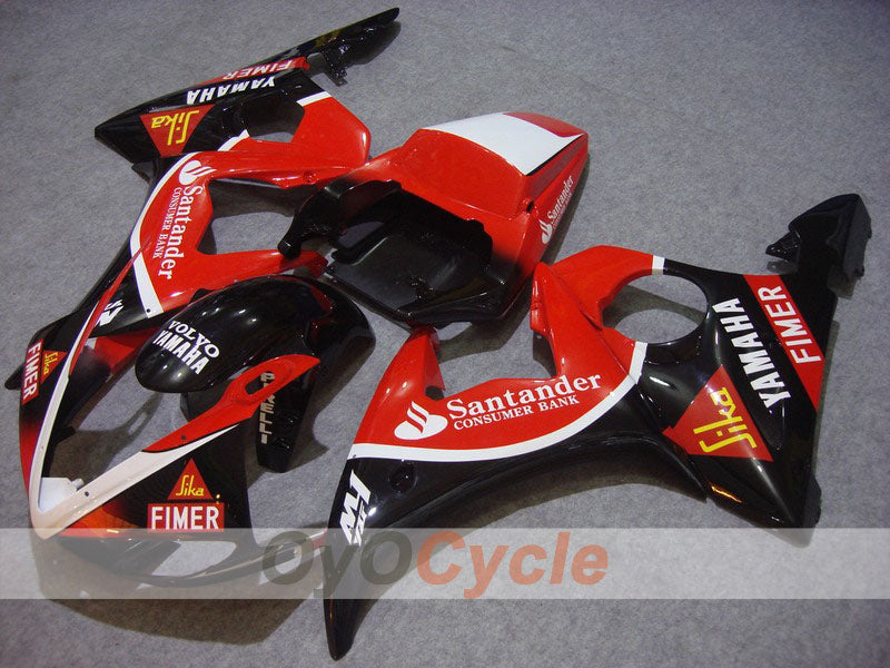 Injection Fairing kit for 03-04 YZF-R6 - Red, Black - Santander #OYO87900926 Main image