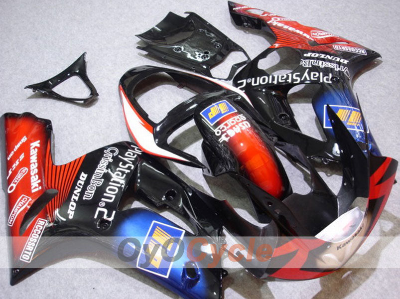 Injection Fairing kit for 03-04 NINJA ZX-6R - Red, Black - Play Station #OYO87901820