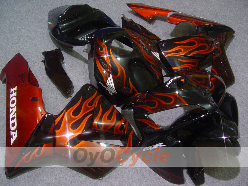Injection Fairing kit for 05-06 CBR600RR - Orange, Black - Flame #OYO87900246