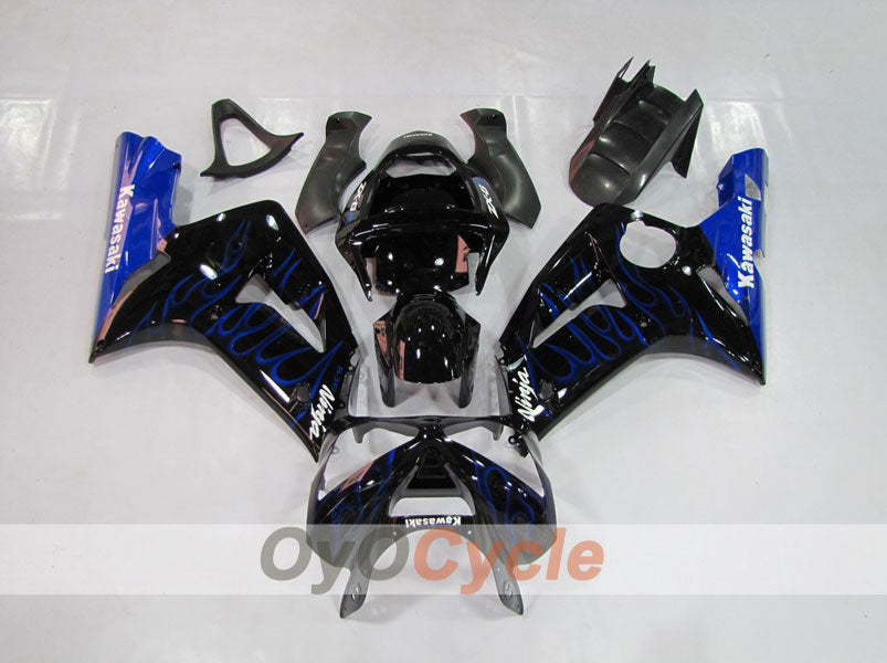Injection Fairing kit for 03-04 NINJA ZX-6R - Blue, Black - Flame #OYO87901793 Secondary image