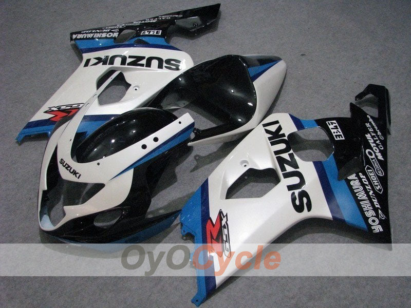 Injection Fairing kit for 04-05 GSXR600 - White, Black - DUNLOP, MOTUL #OYO87901173