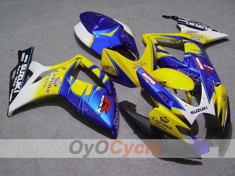 Injection Fairing kit for 06-07 GSX R600 - Yellow, Blue - Corona, MOTUL #OYO87901439 Main image