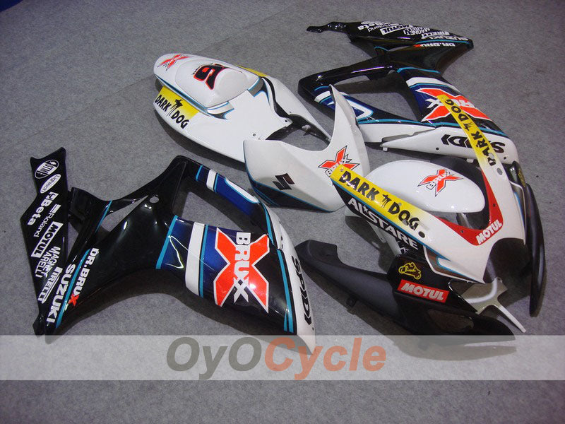 Injection Fairing kit for 06-07 GSX R750 - White, Black - Dark Dog #OYO87901278 Main image