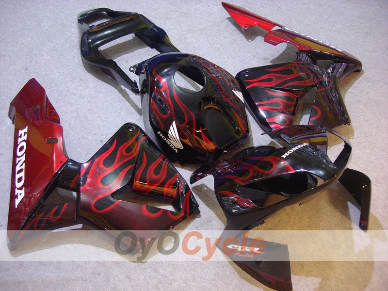 Injection Fairing kit for 03-04 CBR600RR - Red, Black - Flame #OYO87902519 Main image