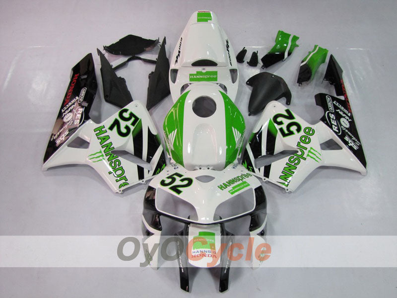 Injection Fairing kit for 05-06 CBR600RR - Green, White, Black - HANN Spree #OYO87900250 Main image