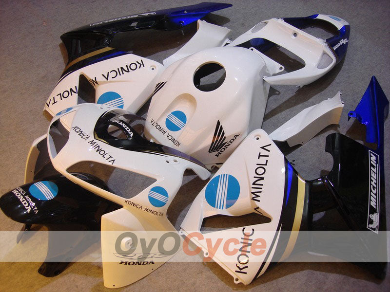 Injection Fairing kit for 05-06 CBR600RR - White, Black - Konica Minolta #OYO87900259