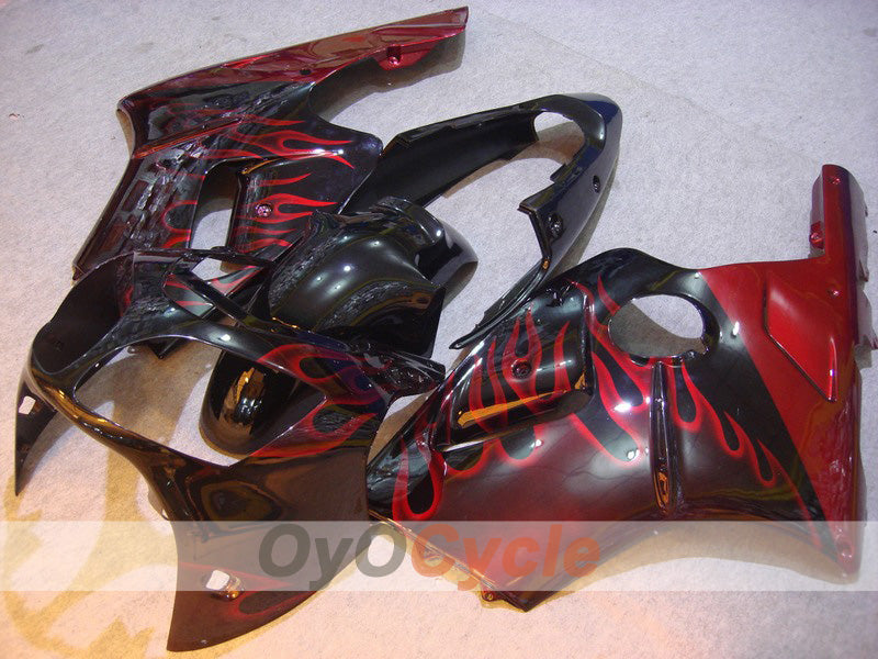 Injection Fairing kit for 00-01 NINJA ZX-12R - Red, Black - Flame #OYO87903069