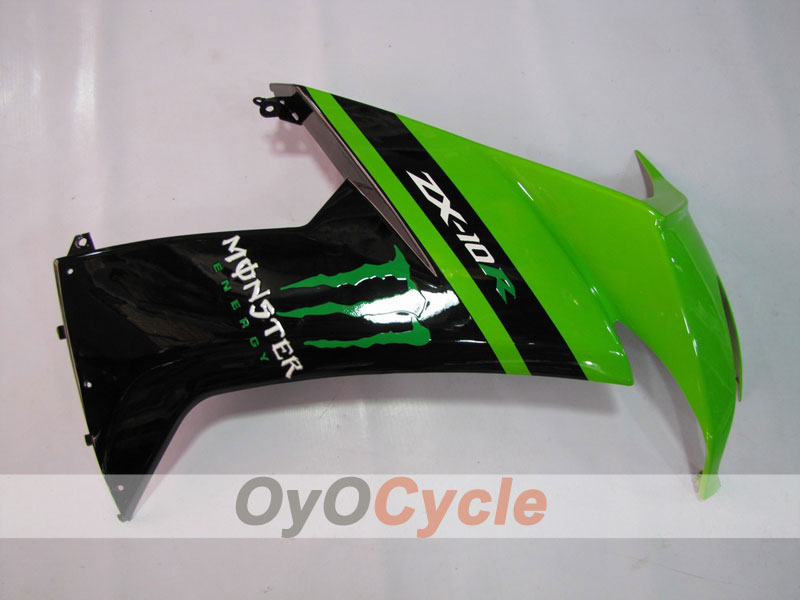 Injection Fairing kit for 08-10 NINJA ZX-10R - Green, Black - Monster #OYO87901650 Secondary image