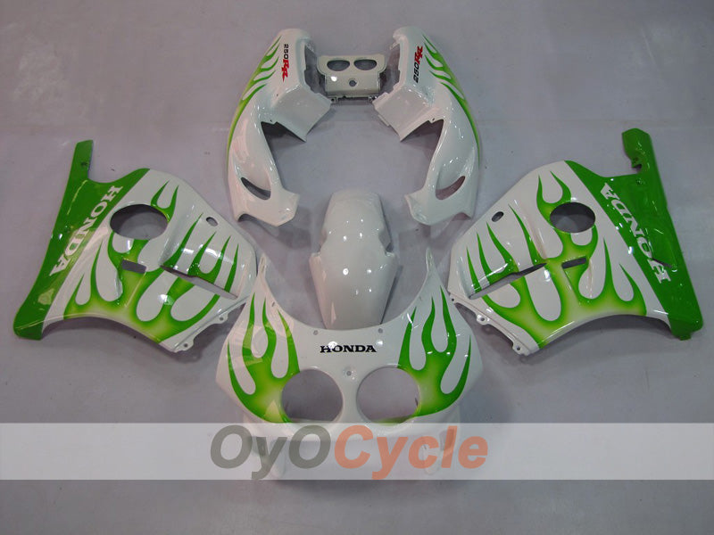 Injection Fairing kit for 90-94 CBR250RR - Green, White - Flame #OYO87902947