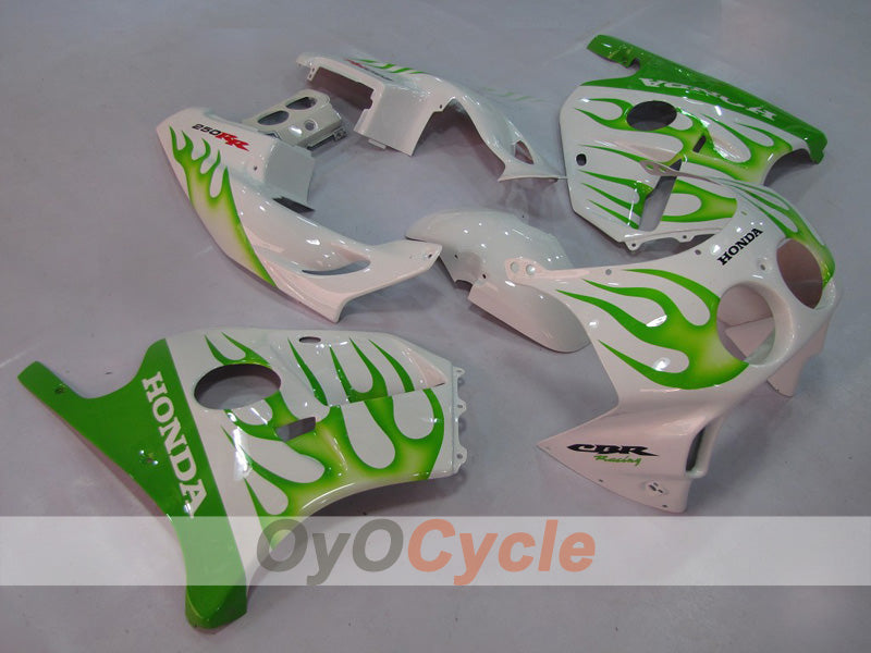 Injection Fairing kit for 90-94 CBR250RR - Green, White - Flame #OYO87902947