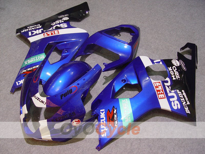Injection Fairing kit for 04-05 GSX R750 - Blue, White - DUNLOP #OYO87901248 Main image