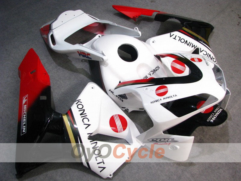 Injection Fairing kit for 03-04 CBR600RR - White, Black - Konica Minolta #OYO87902531