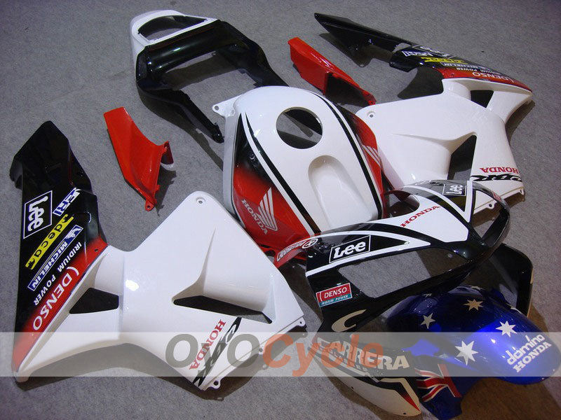 Injection Fairing kit for 03-04 CBR600RR - White, Black - Lee #OYO87902534 Main image
