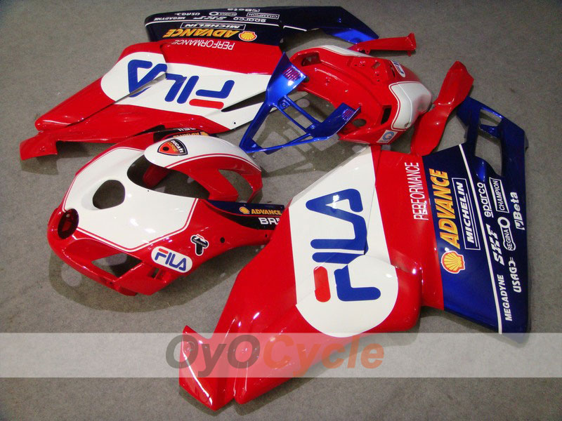 Injection Fairing kit for 05-06 Ducati 999 - Red, Blue - FILA #OYO87902376