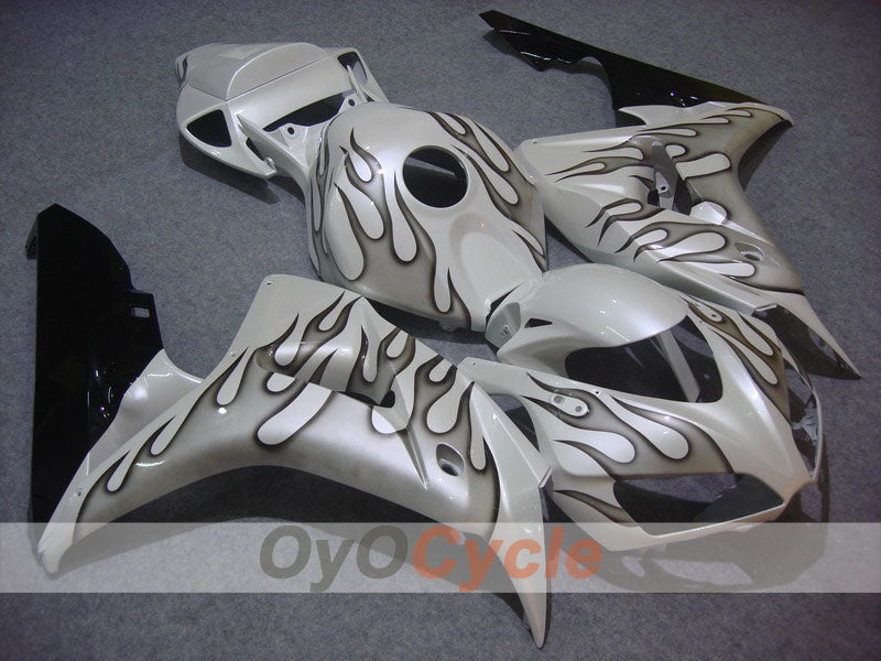 Injection Fairing kit for 06-07 CBR1000RR - White, Silver - Flame #OYO87900586 Main image