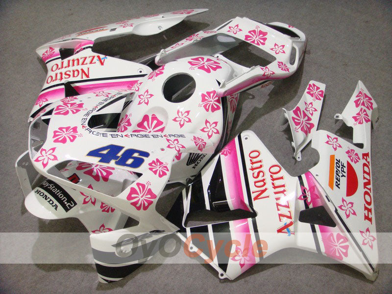 Injection Fairing kit for 03-04 CBR600RR - White, Pink - Nastro Azzurro #OYO87902546