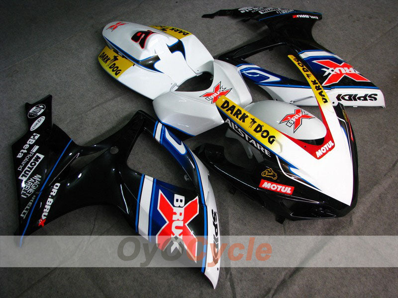 Injection Fairing kit for 06-07 GSX R750 - White, Black - Dark Dog #OYO87901279