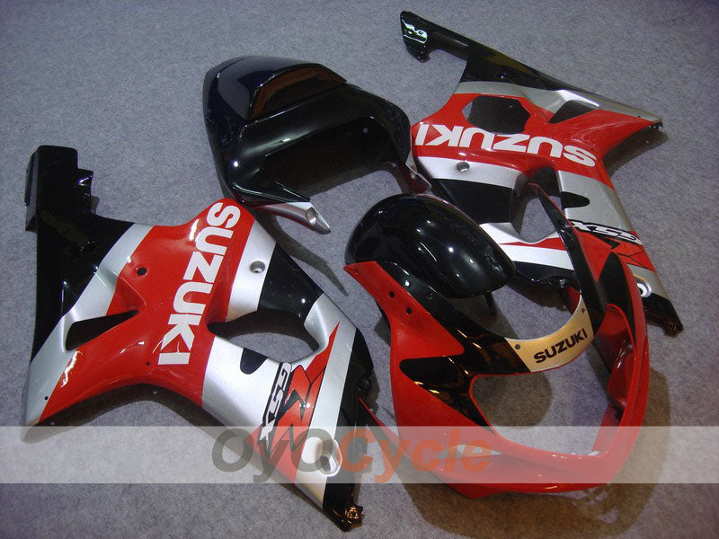 Injection Fairing kit for 00-03 GSX R750 - Red, Silver - Factory Style #OYO87901108