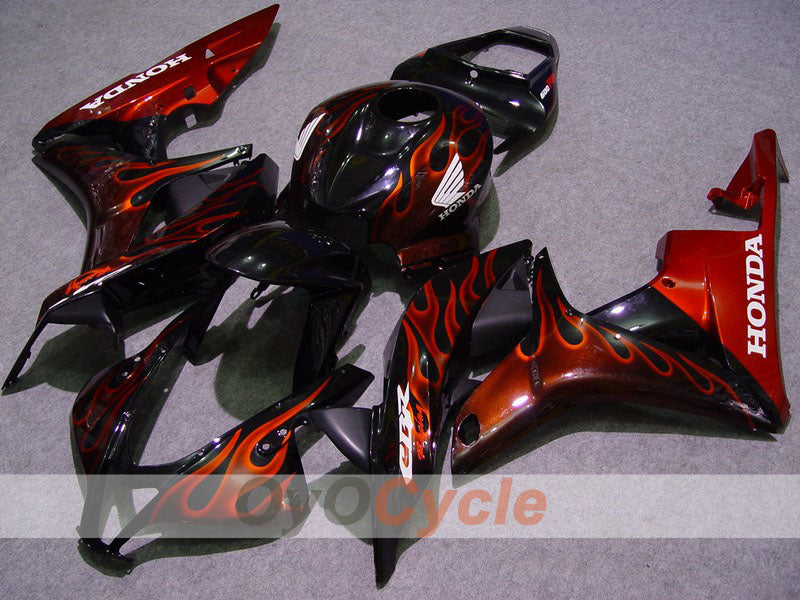 Injection Fairing kit for 07-08 CBR600RR - Red, Black - Flame #OYO87900358