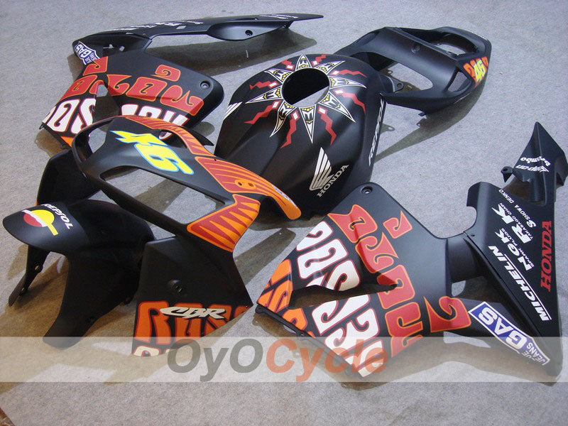 Injection Fairing kit for 05-06 CBR600RR - Black, Matte - MICHELIN, RK, Rossi #OYO87900342