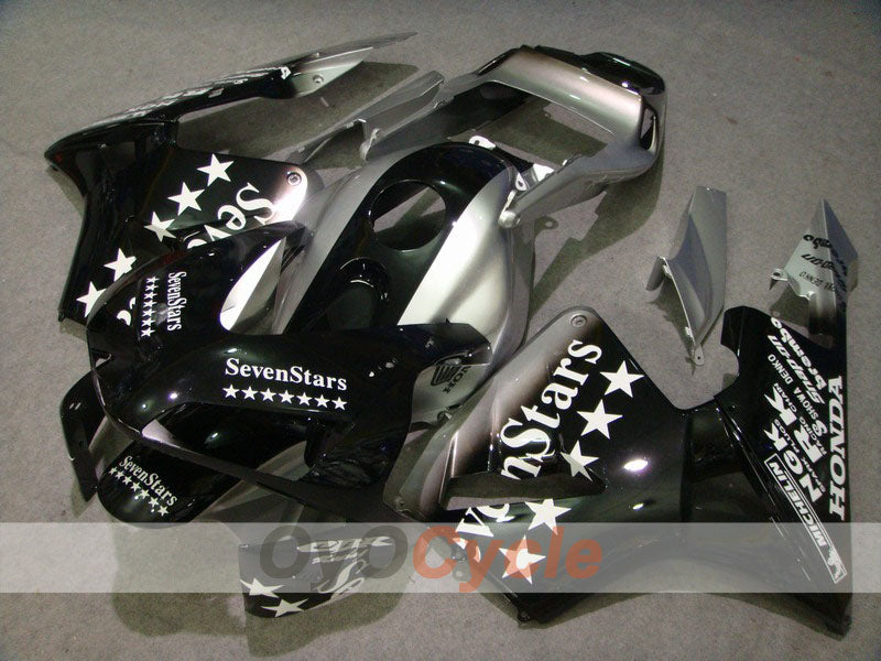 Injection Fairing kit for 03-04 CBR600RR - Black, Silver - SevenStars #OYO87902550 Main image