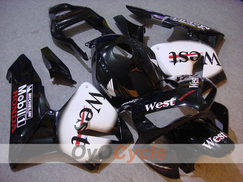 Injection Fairing kit for 03-04 CBR600RR - White, Black - West #OYO87902561