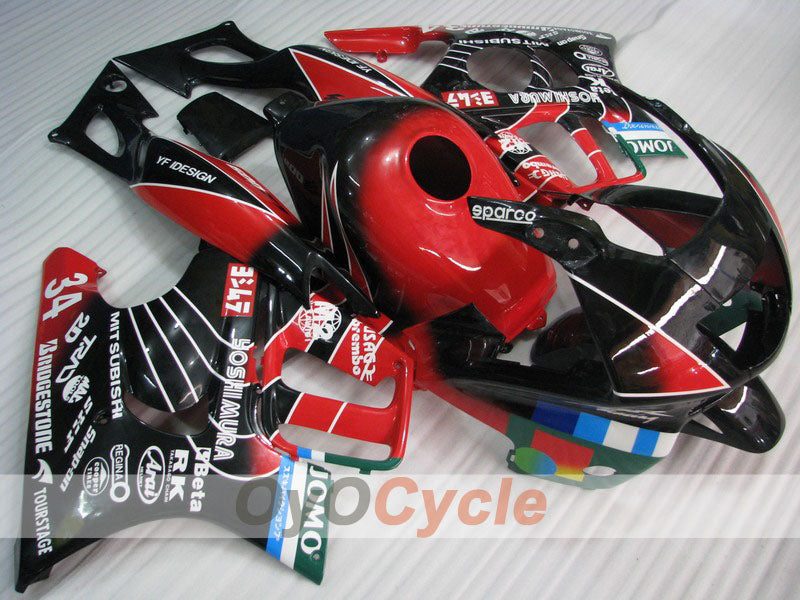 Injection Fairing kit for 97-98 CBR600F3 - Red, Black - JOMO #OYO87900069 Main image