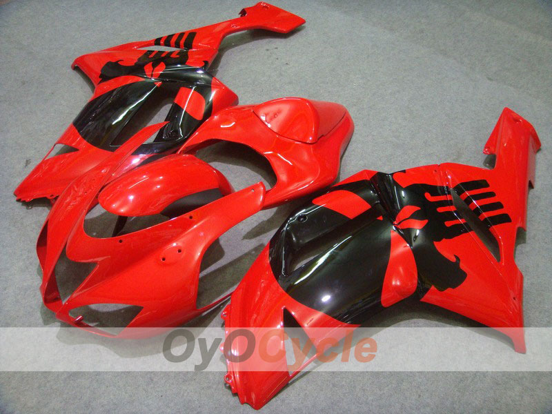 Injection Fairing kit for 07-08 NINJA ZX-6R - Red, Black - Factory Style #OYO87901916 Main image